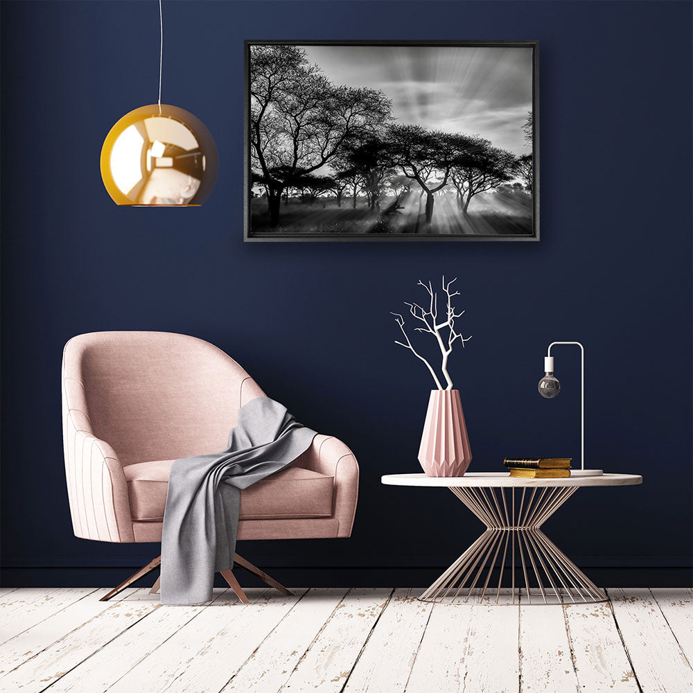 canvas schilderij savanne zonsondergang baklijst kamer