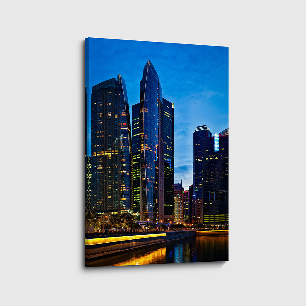 canvas schilderij singapore downtown