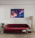 canvas schilderij snowboarding astronaut kamer