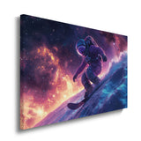 canvas schilderij snowboarding astronaut