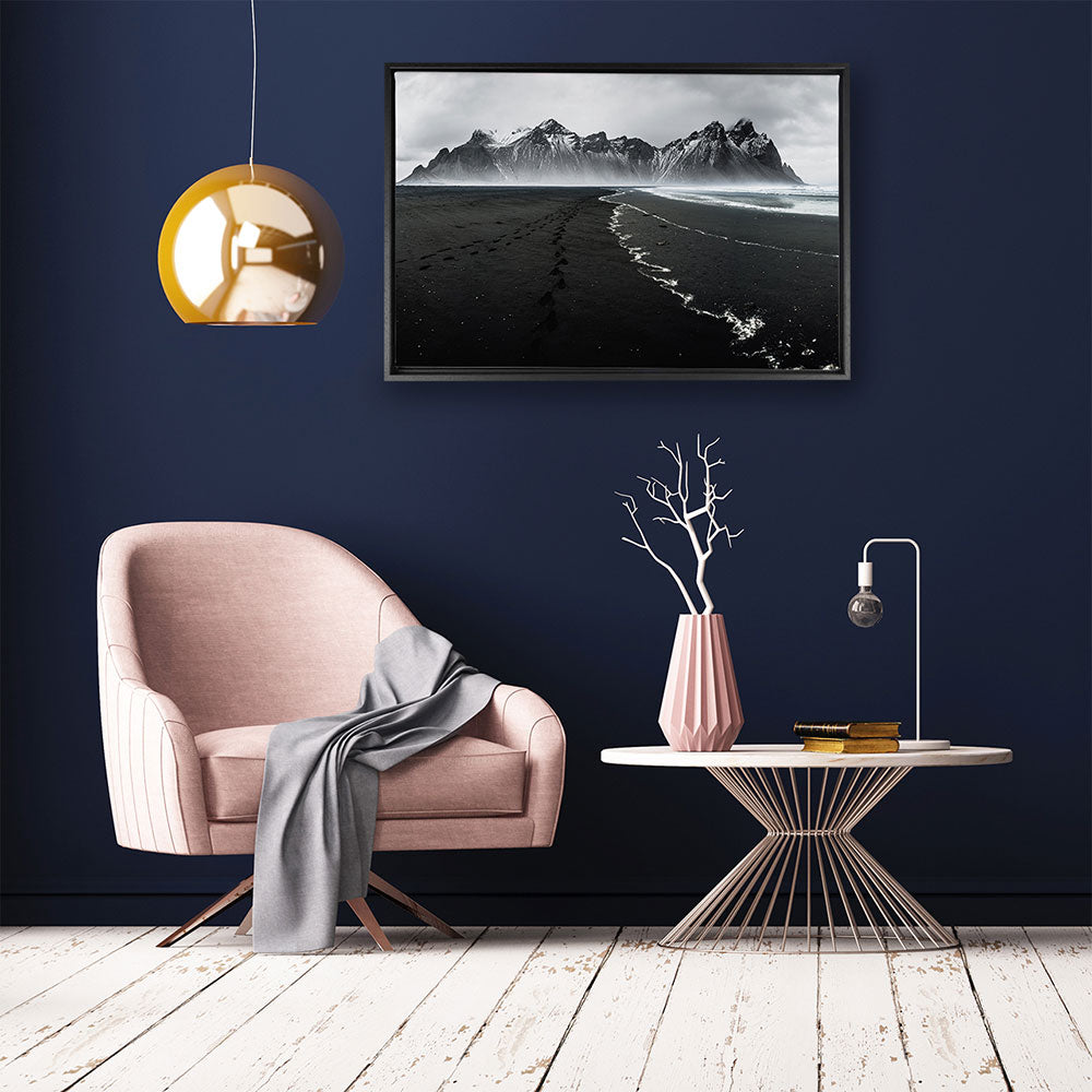 canvas schilderij snowcap mountain baklijst kamer