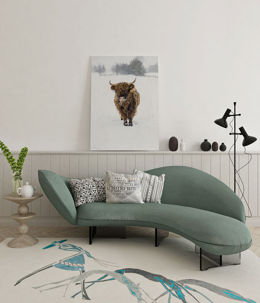 canvas schilderij snowflake hooglander lion wachtruimte
