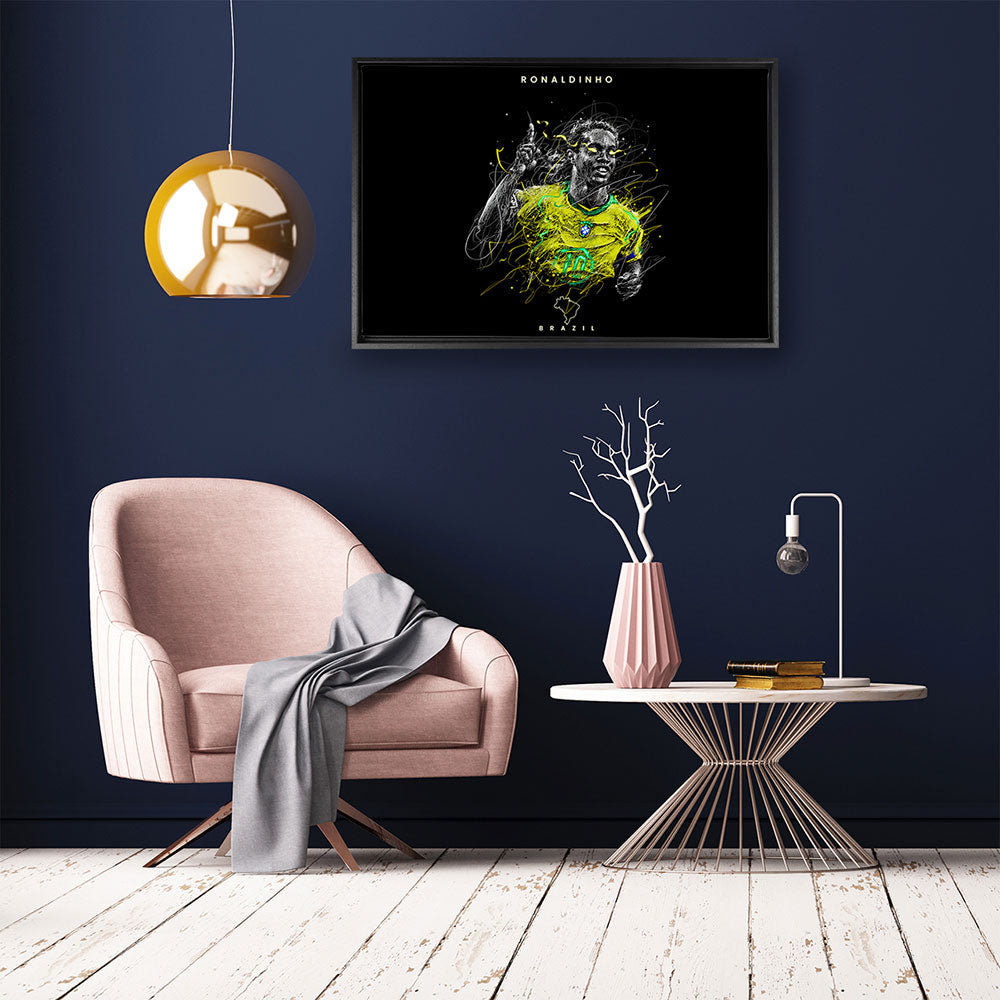 canvas schilderij soccer art brazil baklijst kamer