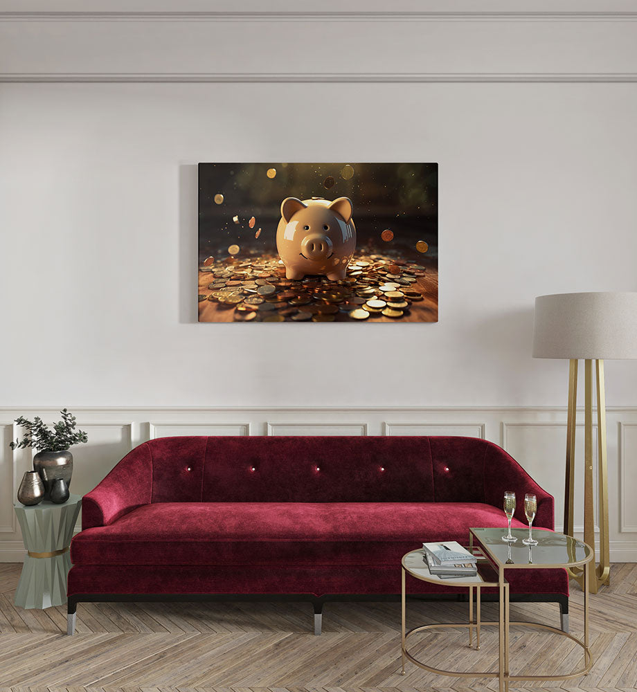 canvas schilderij spaarvarken kamer