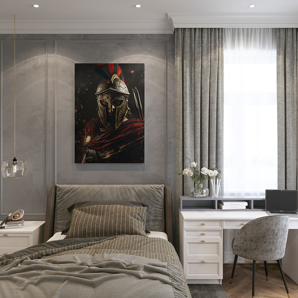 canvas schilderij spartaanse strijder slaapkamer