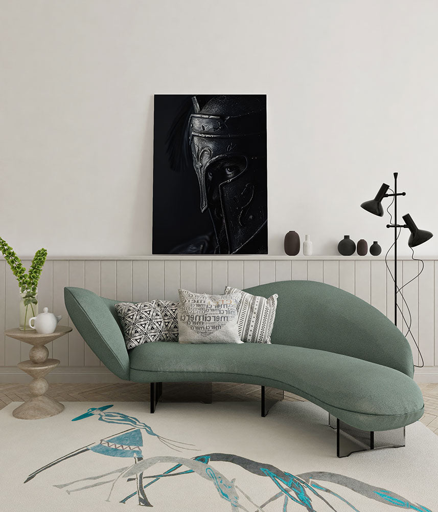 canvas schilderij spartaanse vechter wachtruimte