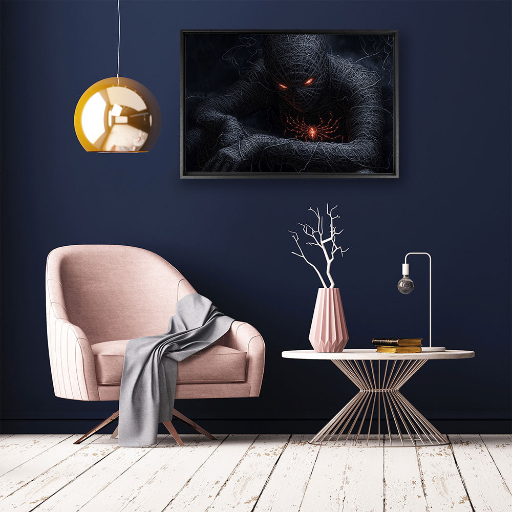 canvas schilderij spidermummy baklijst kamer