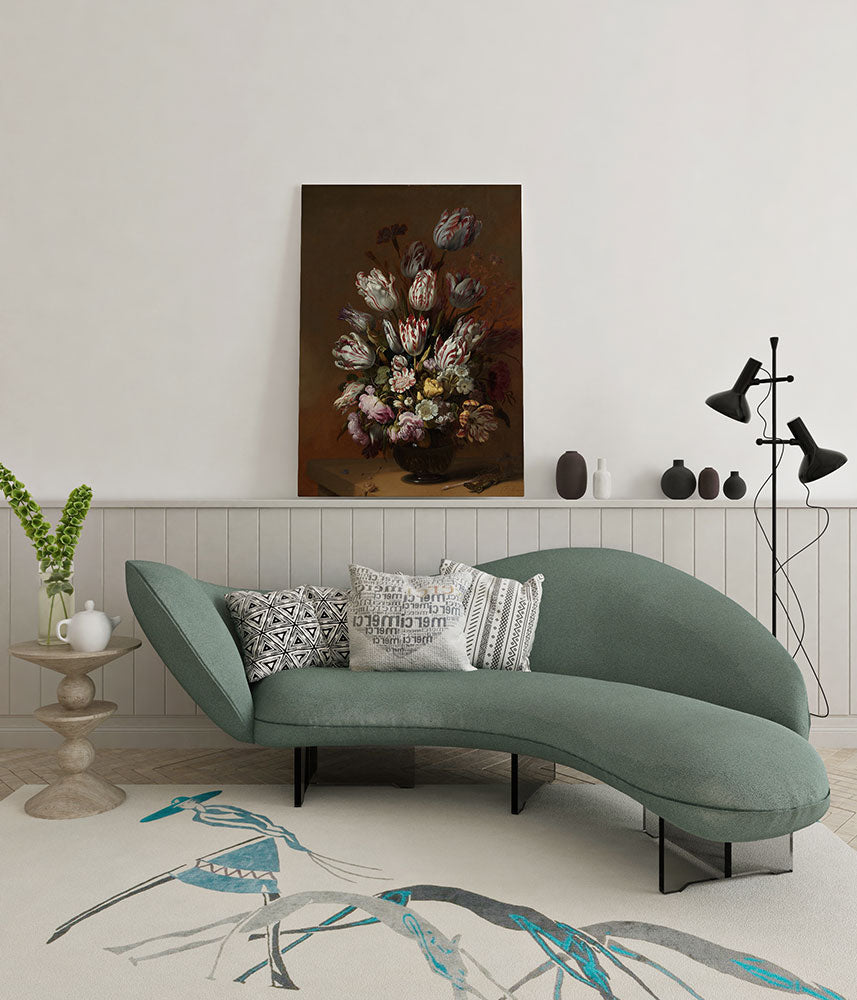 canvas schilderij stilleven met bloemen wachtruimte