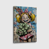 canvas schilderij streetart happy money