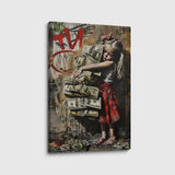 canvas schilderij streetart money hugs