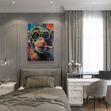 canvas schilderij streetart monkey slaapkamer