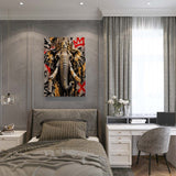 canvas schilderij streetart olifant slaapkamer