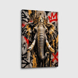 canvas schilderij streetart olifant voorkant