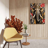 canvas schilderij streetart olifant zijkant