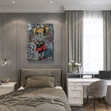 canvas schilderij streetart sad money slaapkamer