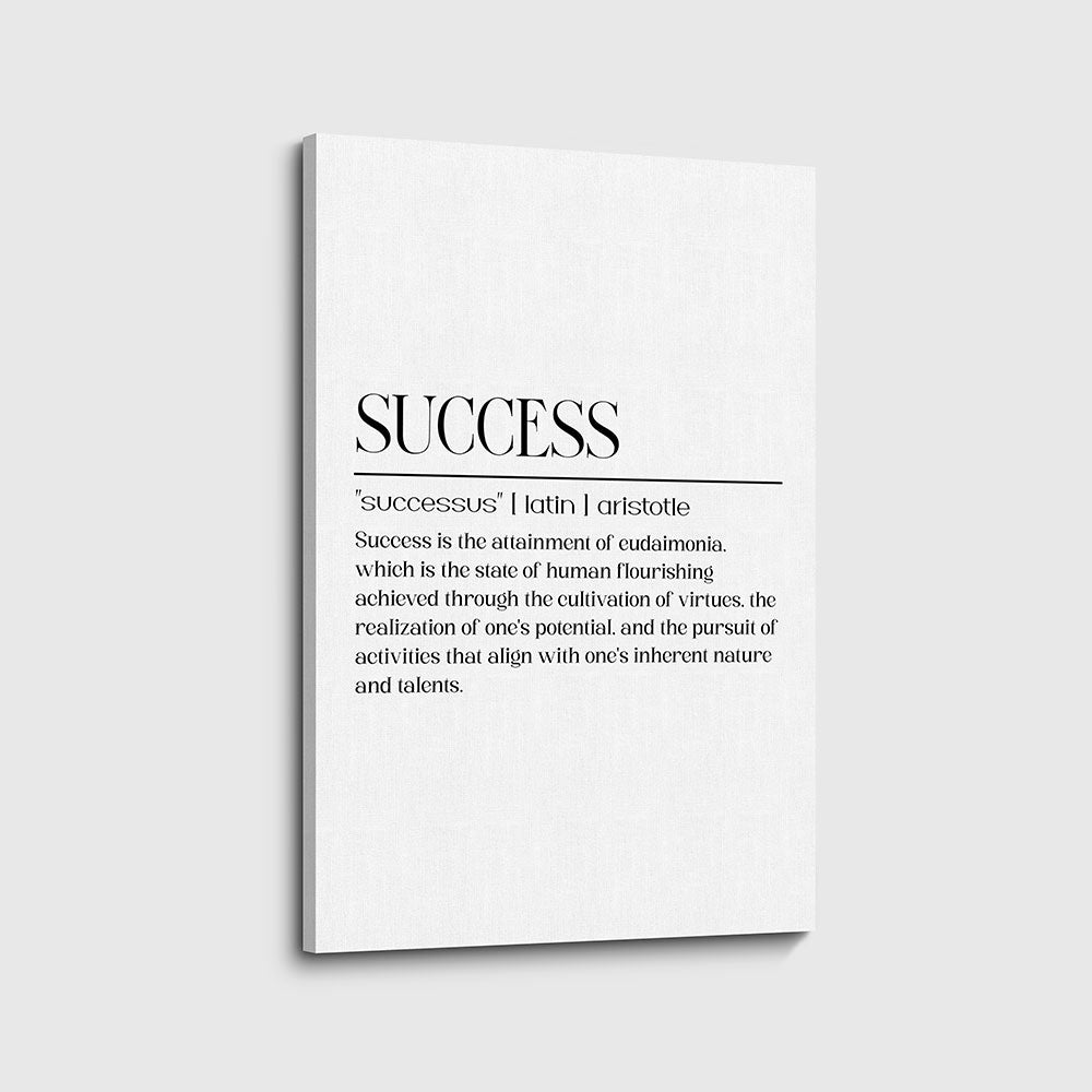 canvas schilderij succes wit zwart
