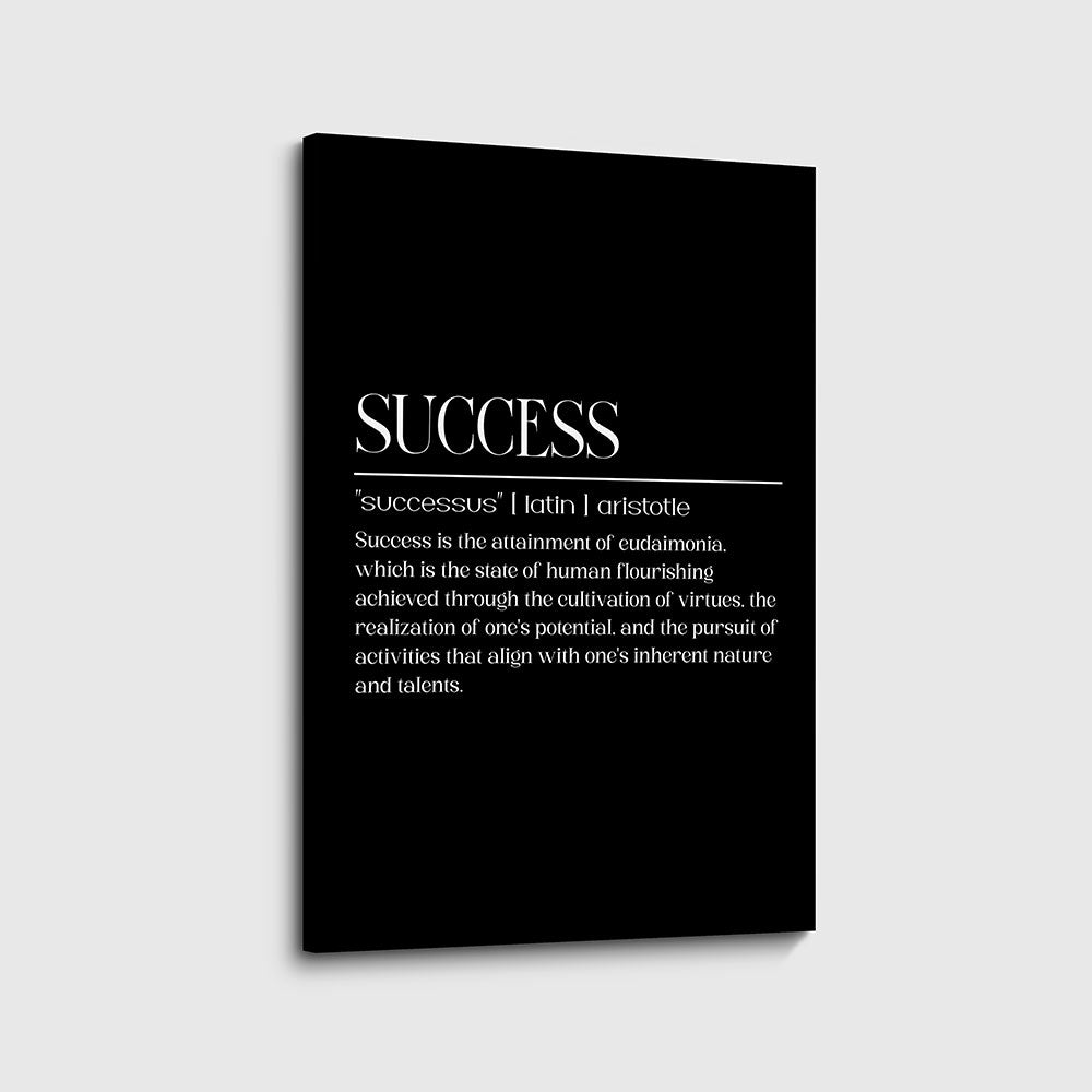 canvas schilderij succes zwart wit