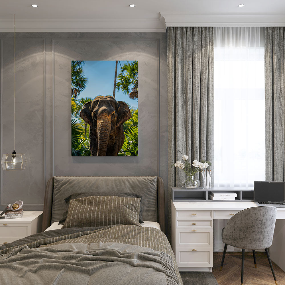 canvas schilderij tropical elephant slaapkamer 