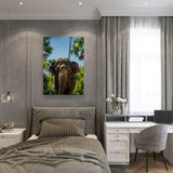 canvas schilderij tropical elephant slaapkamer 