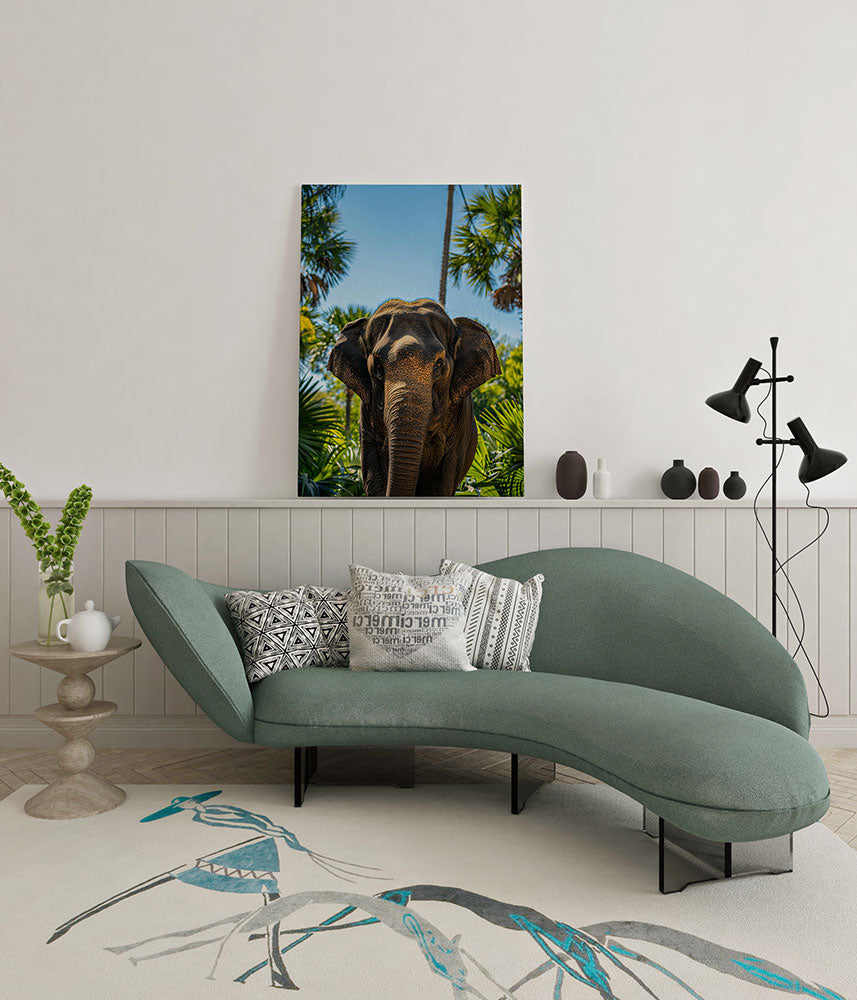 canvas schilderij tropical elephant wachtruimte