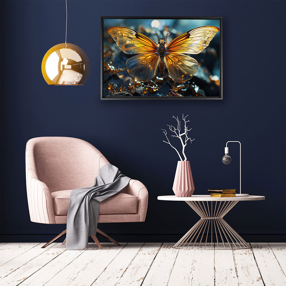 canvas schilderij vlinder baklijst kamer