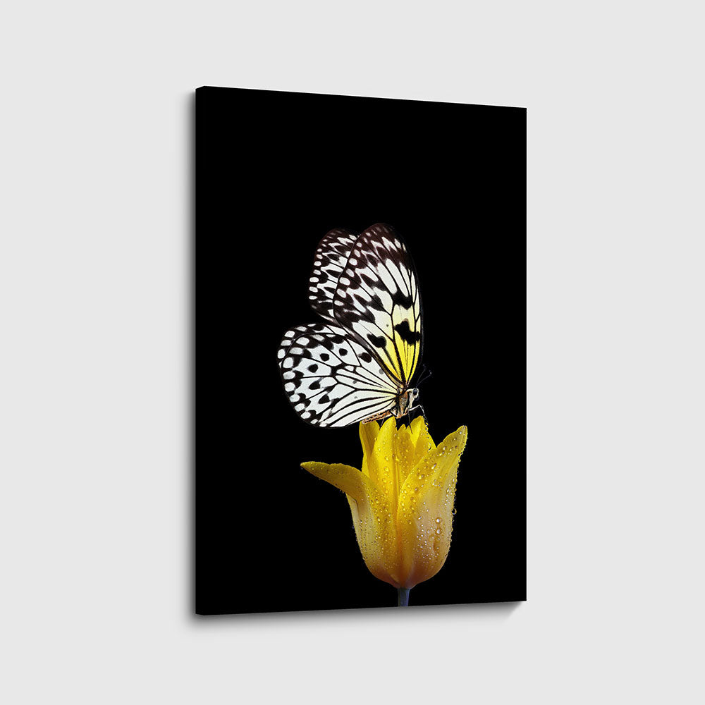 canvas schilderij vlinder bloem