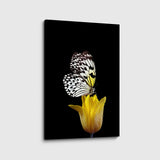 canvas schilderij vlinder bloem
