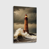 canvas schilderij vuurtoren in de storm