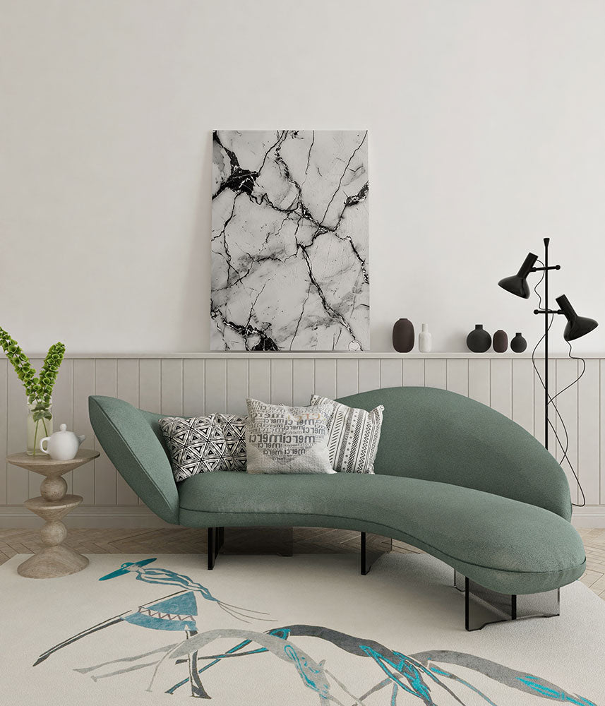 canvas schilderij wit zwart marmer wachtruimte