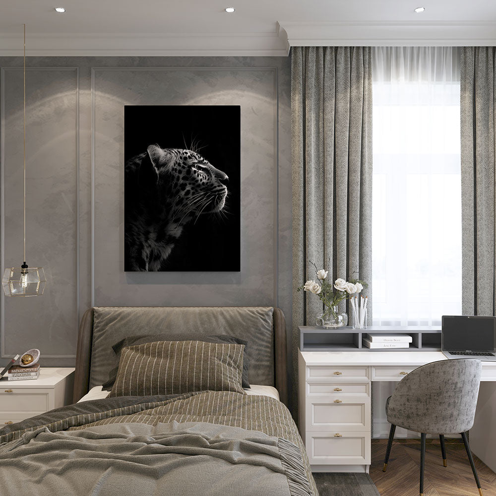 canvas schilderij zijwaartse luipaard slaapkamer