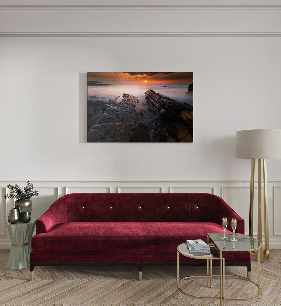 canvas schilderij zonsondergang bidart kamer