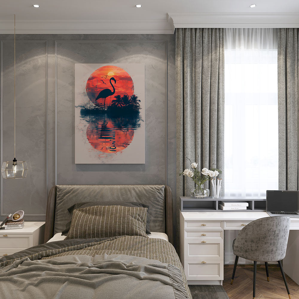 canvas schilderij zonsondergang elegantie slaapkamer