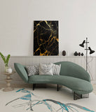 canvas schilderij zwart goud marmer wachtruimte