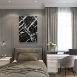 canvas schilderij zwart wit marmer slaapkamer