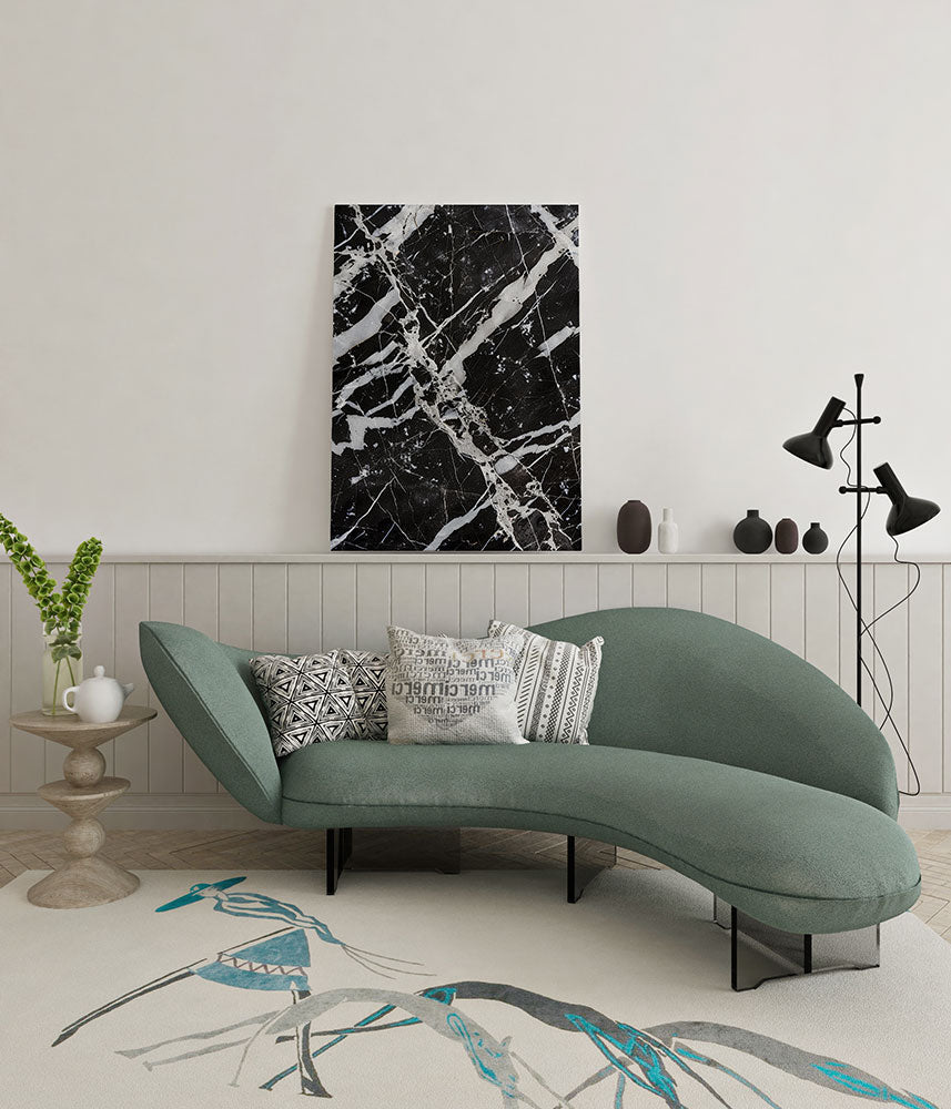 canvas schilderij zwart wit marmer wachtruimte