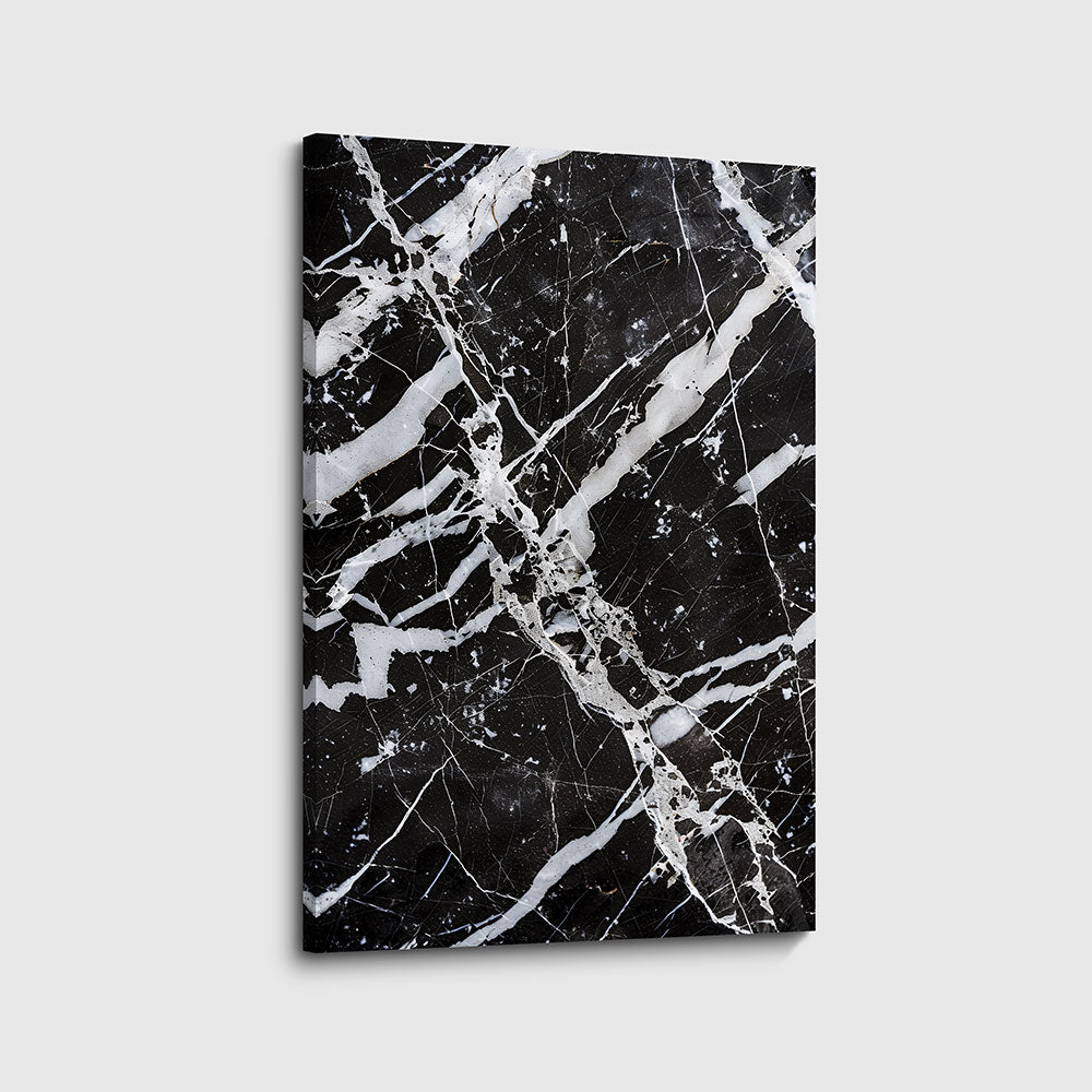 canvas schilderij zwart wit marmer