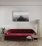 canvas schilderij zwart wit steiger kamer