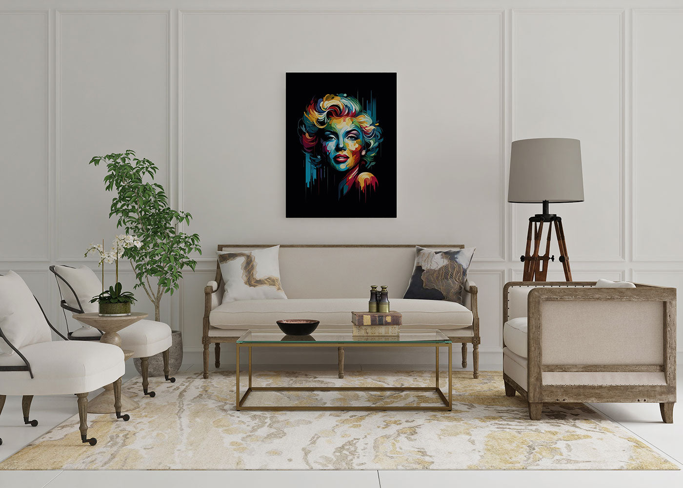 canvas wanddecoratie abstract marylin wachtruimte 2