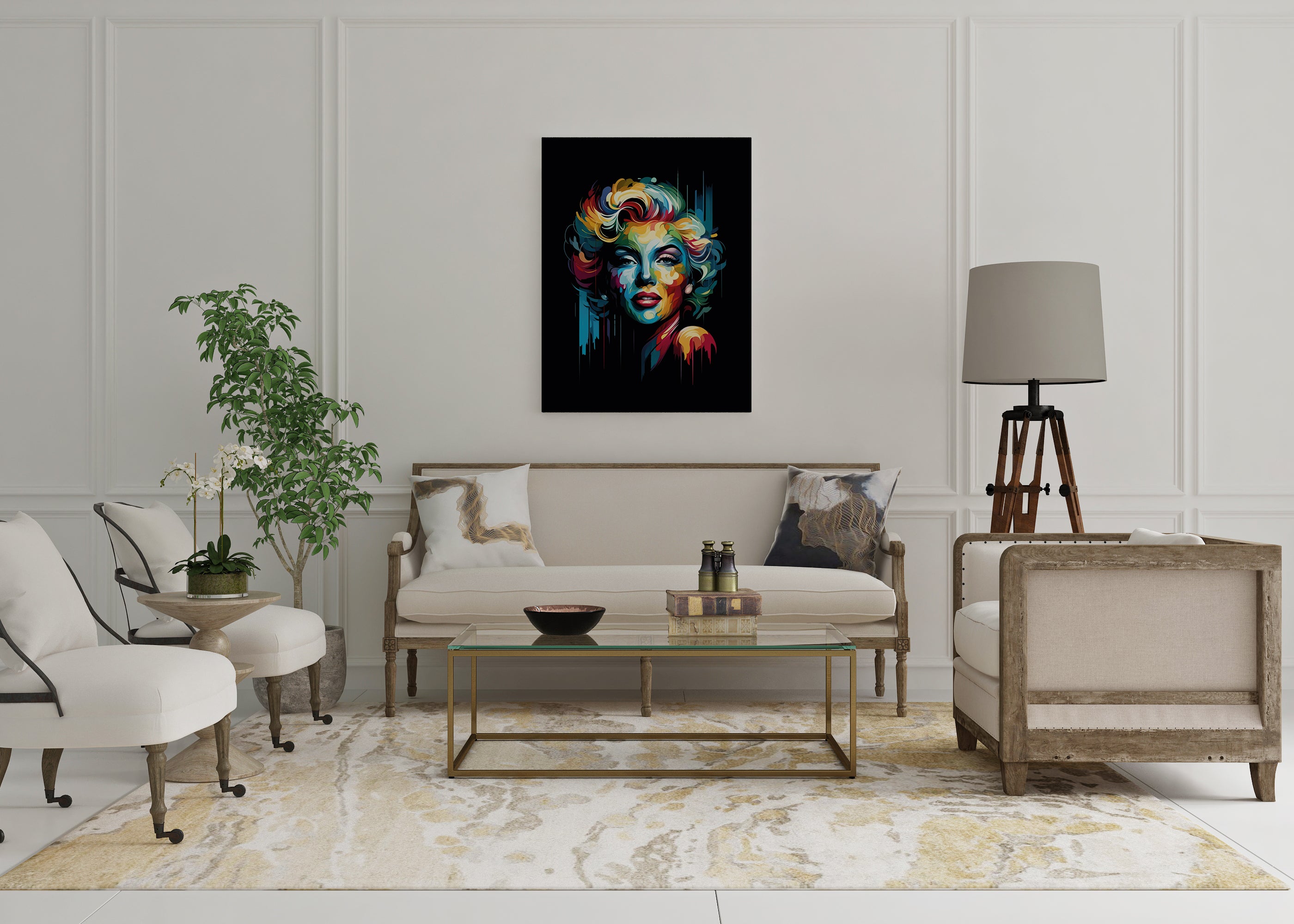 canvas wanddecoratie abstract marylin wachtruimte2