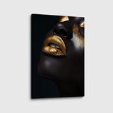 canvas wanddecoratie african gold lips