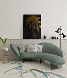 canvas wanddecoratie african woman portret wachtruimte 1