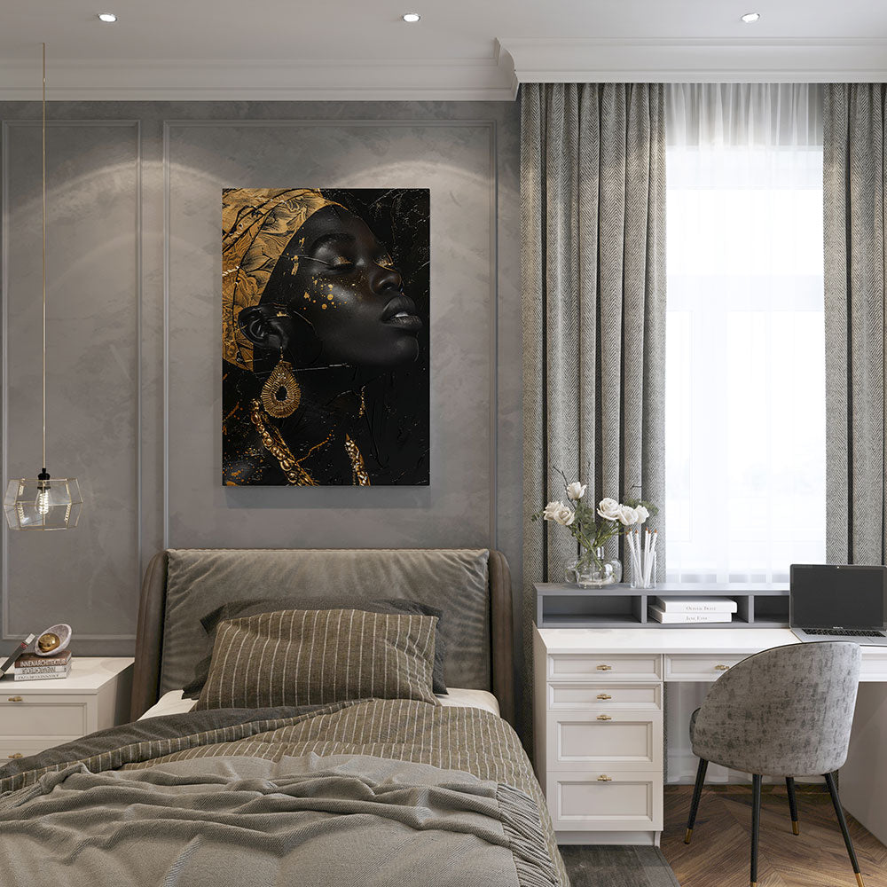 canvas wanddecoratie african woman slaapkamer