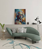 canvas wanddecoratie albert einstein abstract wachtruimte 1