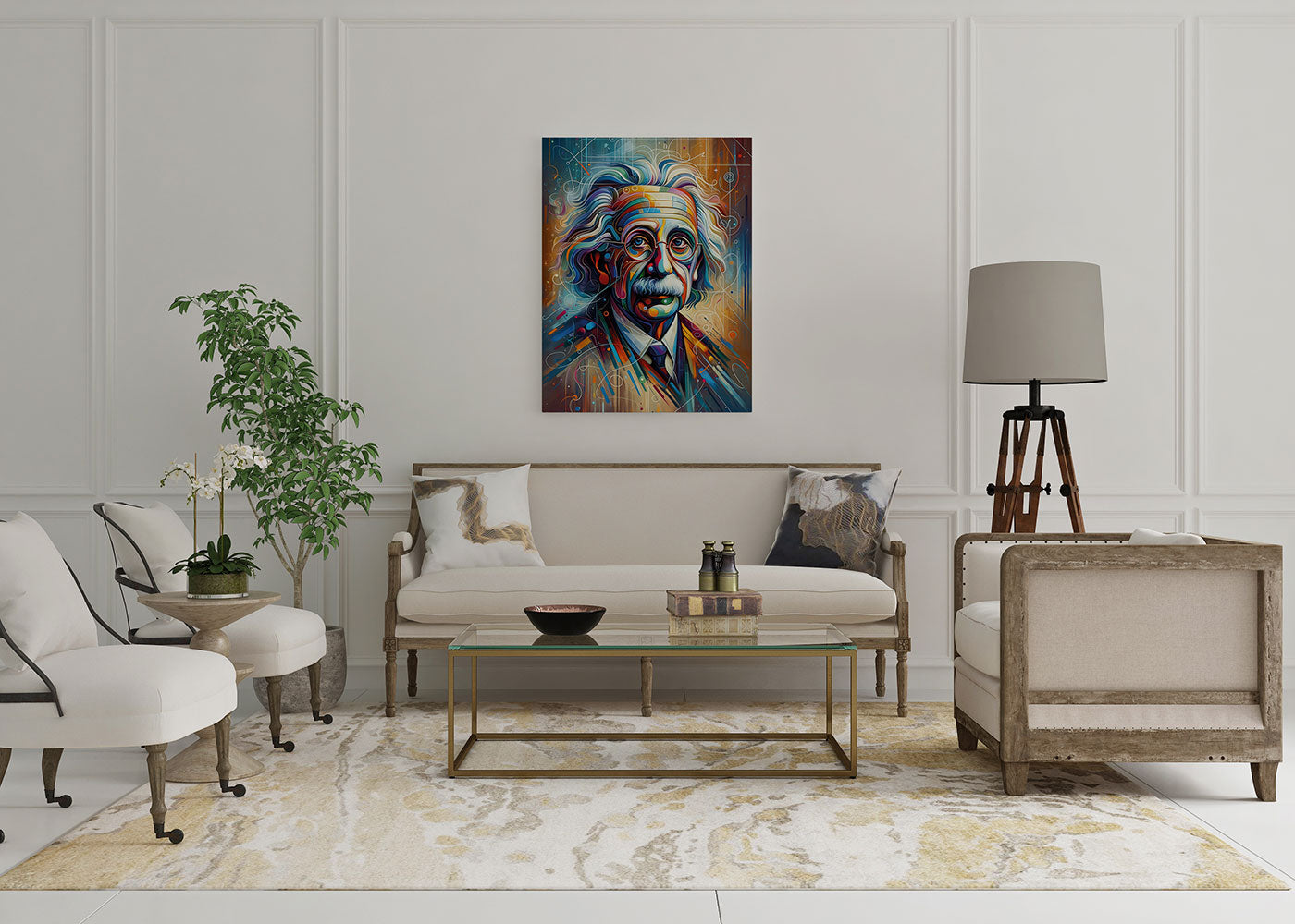 canvas wanddecoratie albert einstein abstract wachtruimte 2