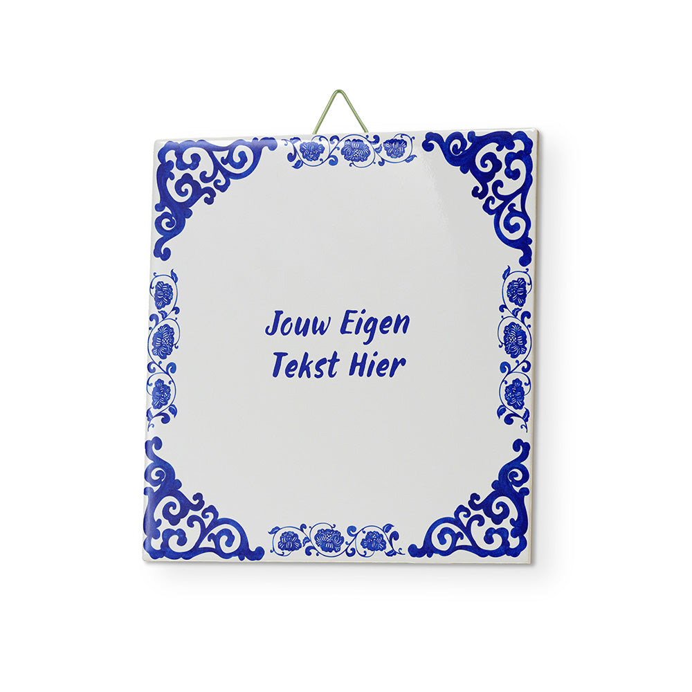 Delfts Blauw tegeltje klassiek Eigen Tekst