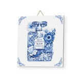 delfts blauw tegeltje parfumflesje mat