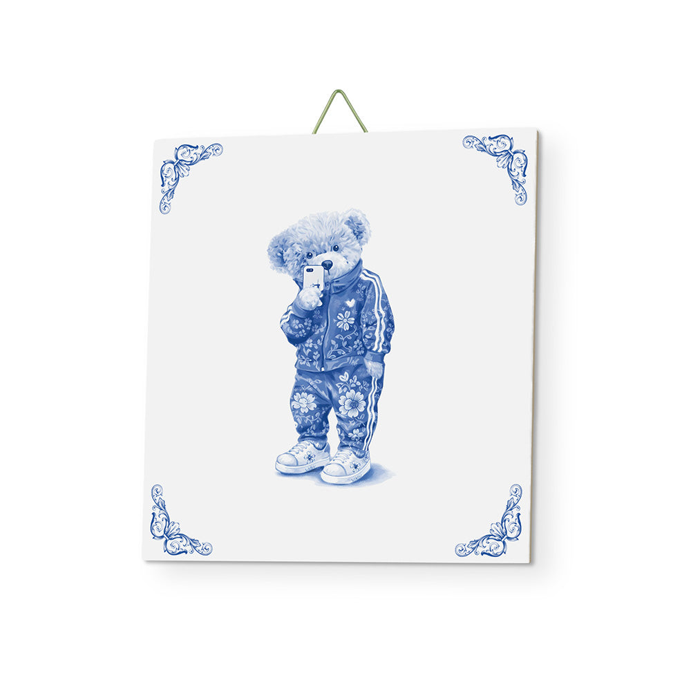 delfts blauw tegeltje trainingspak teddy mat