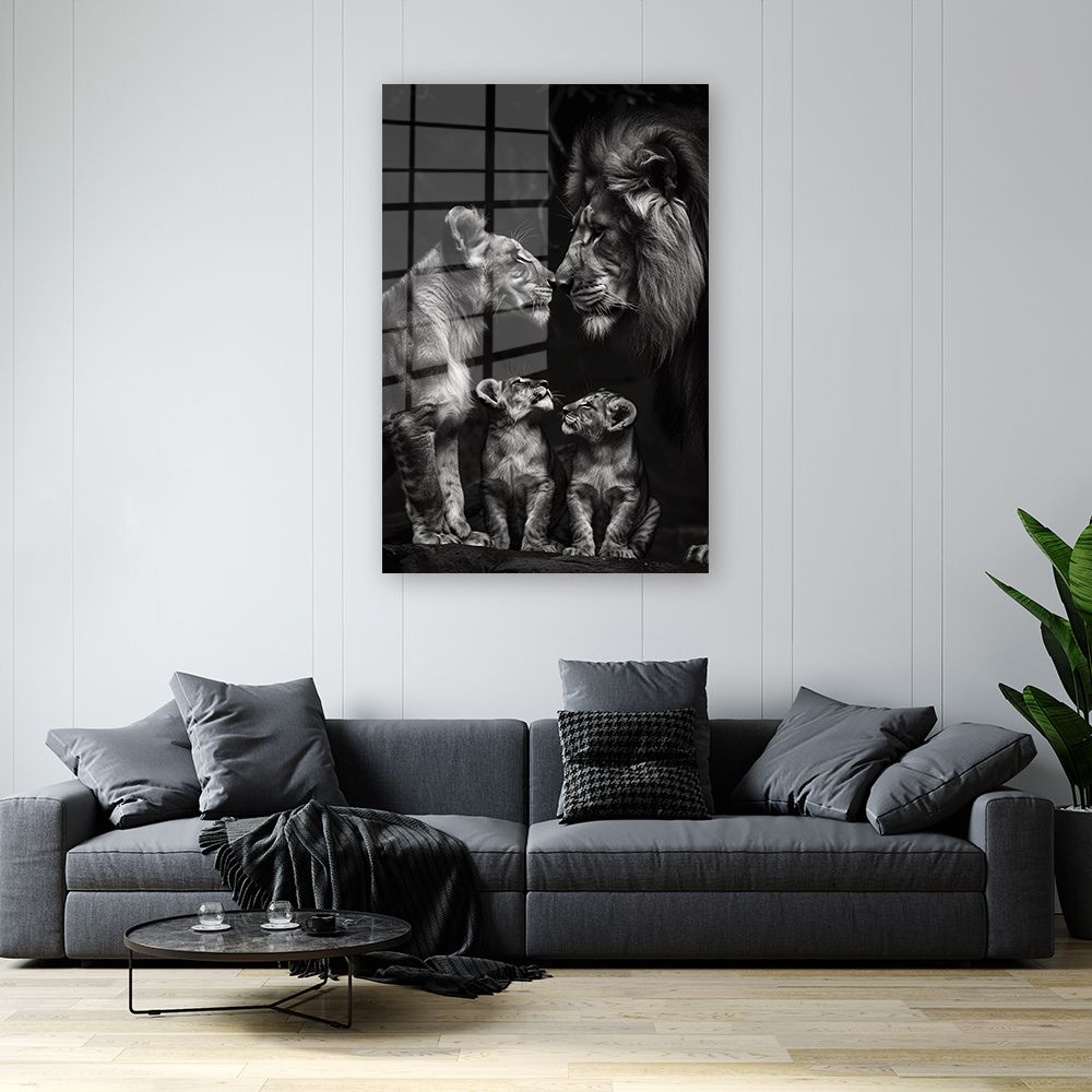 glasschilderi leeuwenband wanddecoratie 4