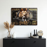 glasschilderij 100 lion dollar muur