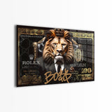 glasschilderij 100 lion dollar voorkant